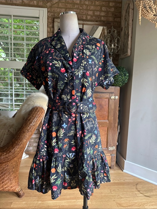 Hutch Dresses & Skirts - HUTCH FLORAL PRINTED SHORT SLEEVE BELTED DRESS LARGE EXCELLENT